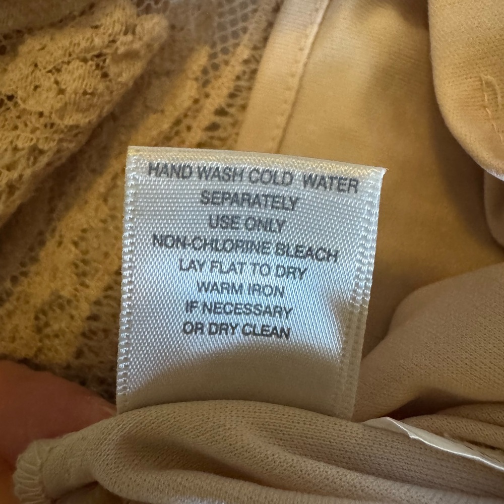 Dressbarn Tan Bohemian High Low Tiered Lace Sundress Size 8 - Picture 11 of 14